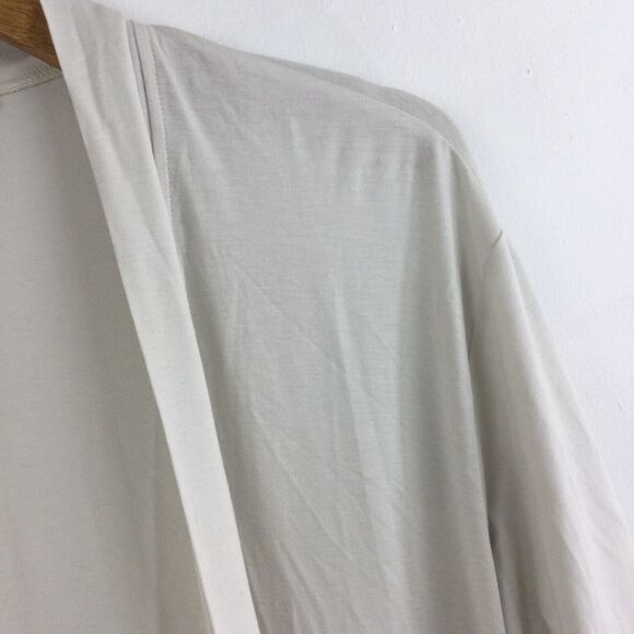 Eileen Fisher Tencel Lyocell Open Front Long Stretch Knit Cardigan In Bone Small - Picture 7 of 14